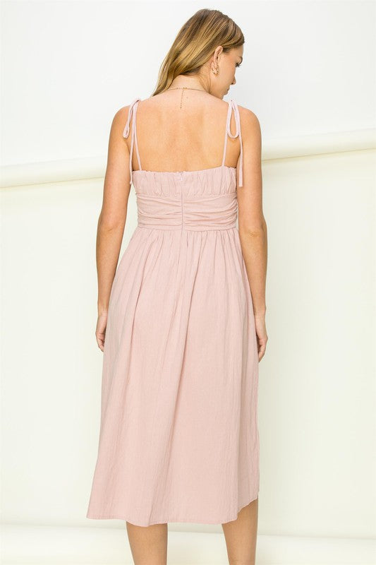 Gloria Tie-Strap Midi Dress