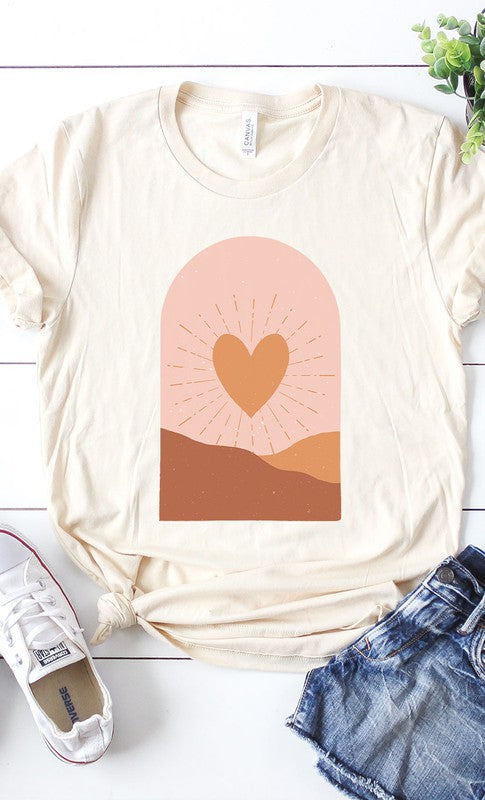 Boho Valentine Heart Graphic Tee