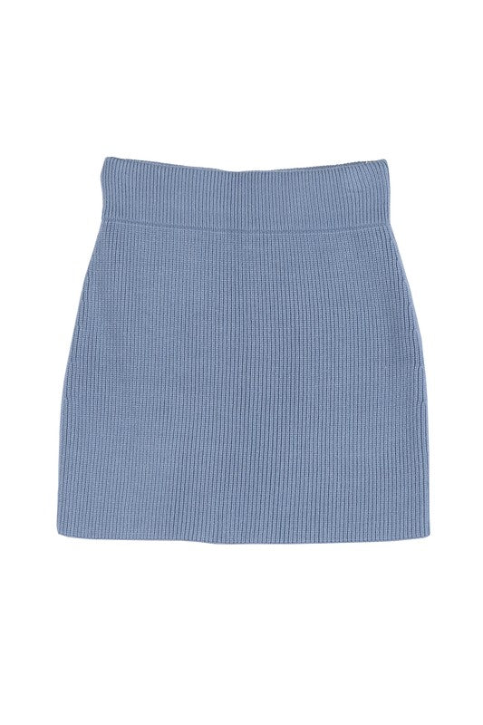 Farrah Ribbed Knit Crop Top and Skirt Set