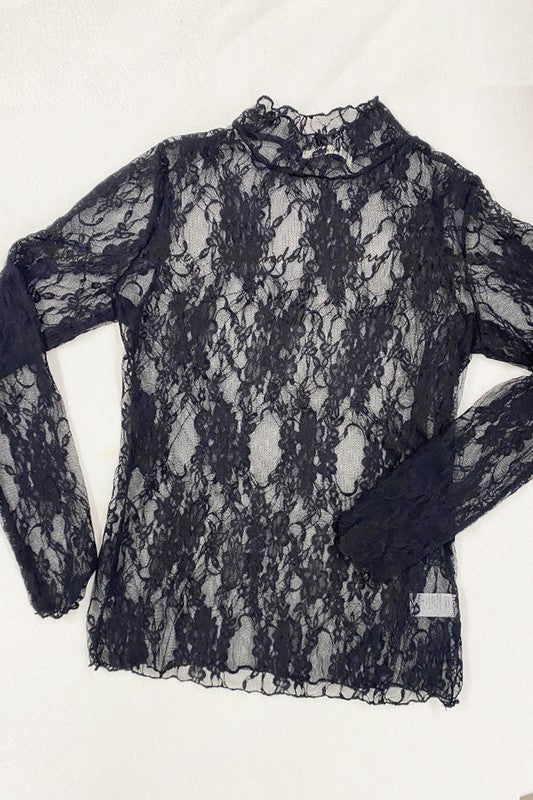 Briar Floral Print Lace Long Sleeve Top