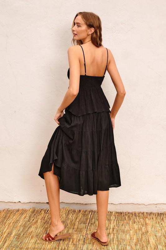 Becky Tiered Skirt || Black