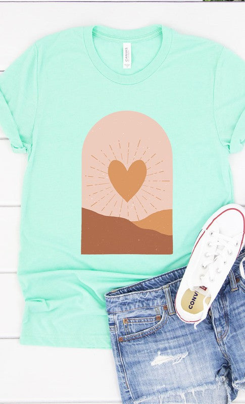 Boho Valentine Heart Graphic Tee