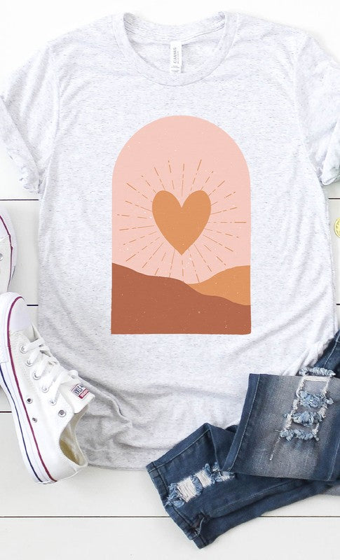 Boho Valentine Heart Graphic Tee