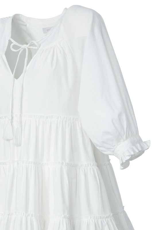 Grace Tiered Mini Dress with Tassel