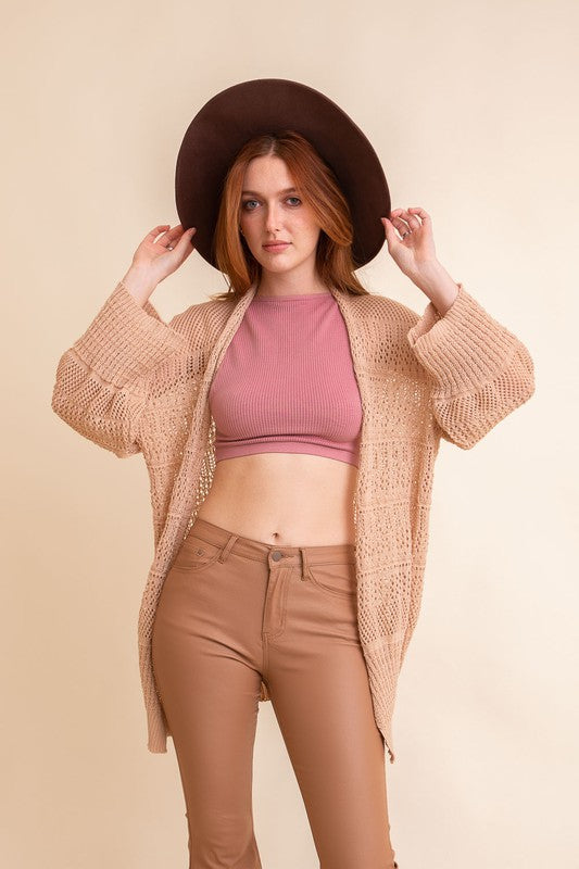 Carly Knit Netted Cardigan