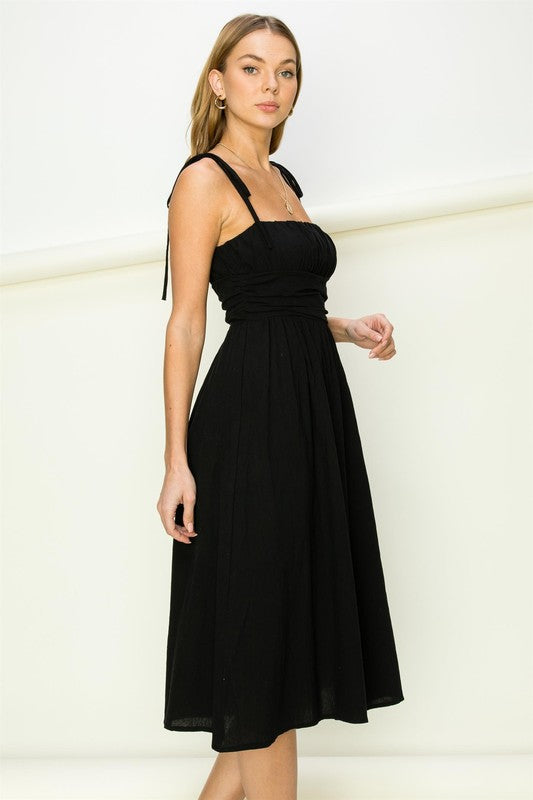 Gloria Tie-Strap Midi Dress