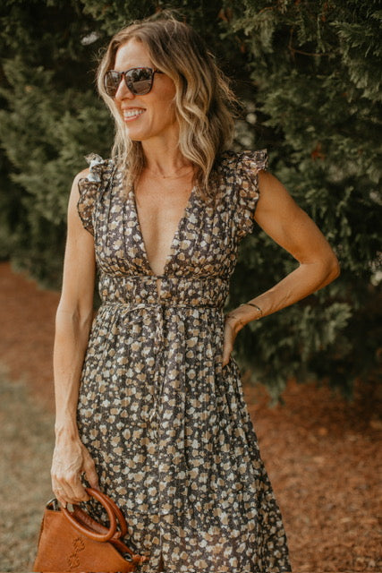 Arianna Floral Dress with Open Back Isla Arianna Floral Dress with Open Back Isla