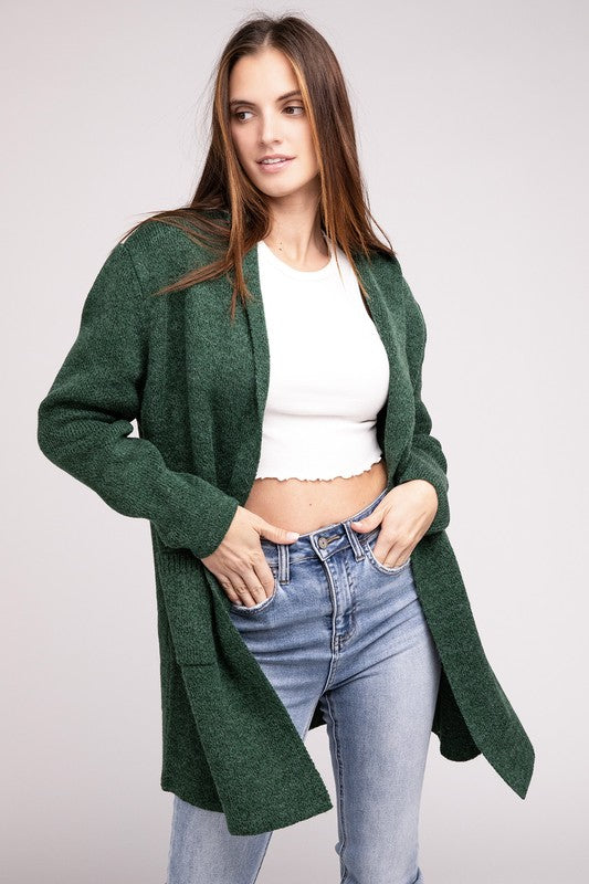 Hanna Hooded Open Front Sweater Cardigan