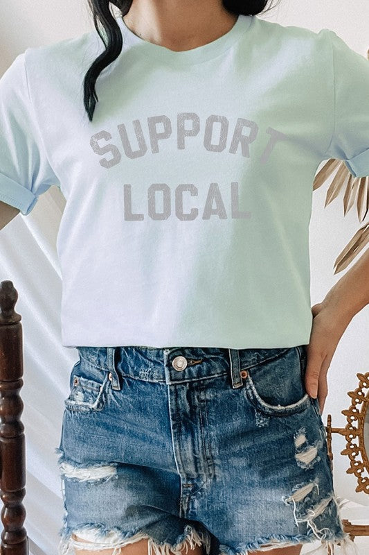 Distressed Support Local Graphic Tee