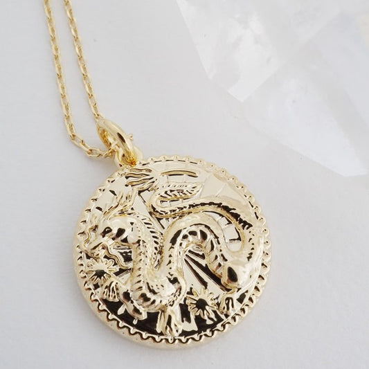 Chinese Zodiac Coin Necklace - Dragon