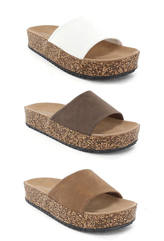 Beca Cork Sandal || White