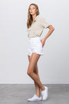 Maya High Rise White Denim Shorts