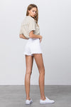 Maya High Rise White Denim Shorts