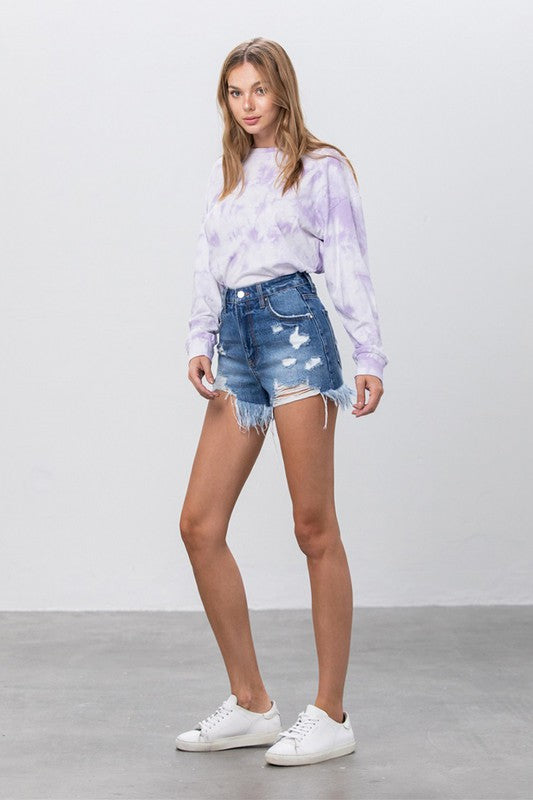Helen High Rise Denim Shorts