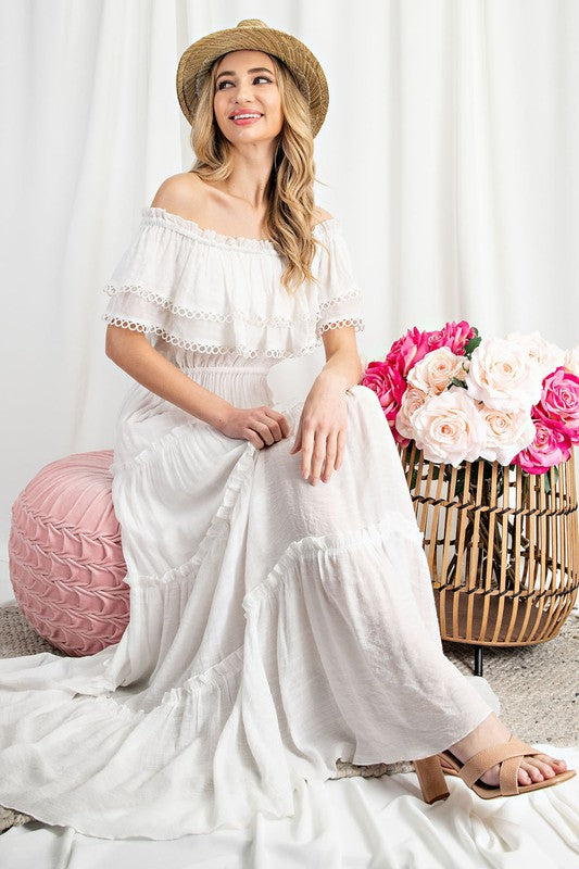 Sidney Off the Shoulder Ruffle Maxi Dress