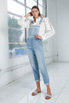 Sophia Pocket Detail Denim Overall Jumpsuit