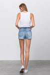 Amara Ripped Roll Up Leg Denim Shorts