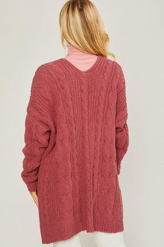 Charlotte Chenille Cable Knit Cardigan