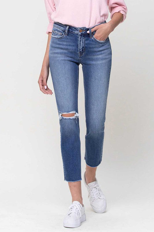Jerri Mid-Rise Straight Crop Jeans