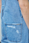 Willow Pocket Patched Ripped Denim Overalls