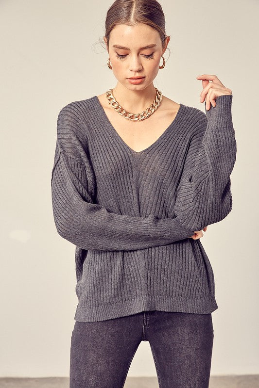 Carly V-Neck Knit Top