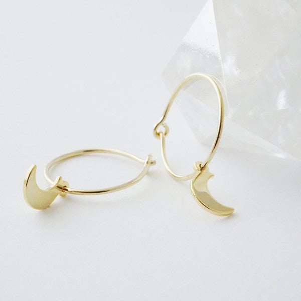 Magic Charm Moon Hoops
