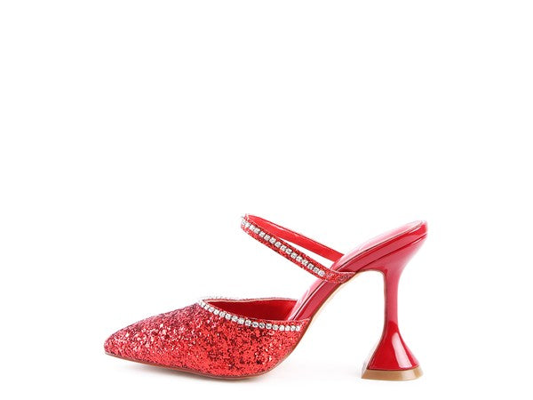 Iris Glitter Spool Heel Sandal