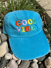 Colorful GOOD VIBES Embroidered Hat