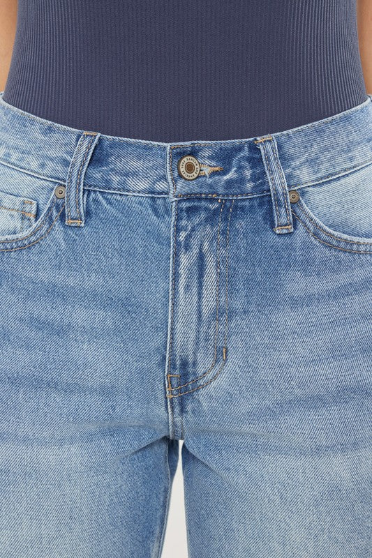 Jackie High Rise Distressed Mom Jeans