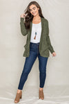 Jerrie Solid Drape Pocket Cardigan