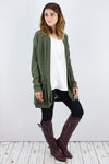Jerrie Solid Drape Pocket Cardigan