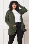 Jerrie Solid Drape Pocket Cardigan