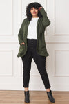 Jerrie Solid Drape Pocket Cardigan
