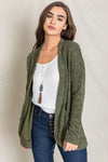 Jerrie Solid Drape Pocket Cardigan