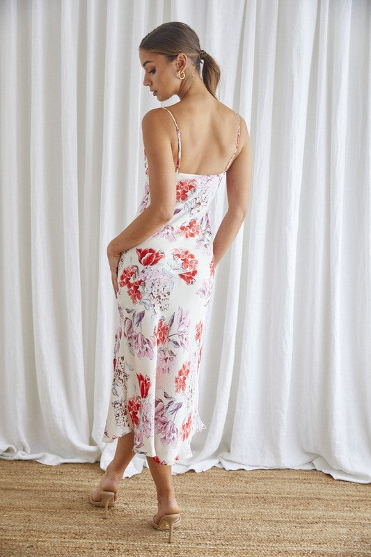 Dior Floral Midi Cowl Neck Slip Dress
