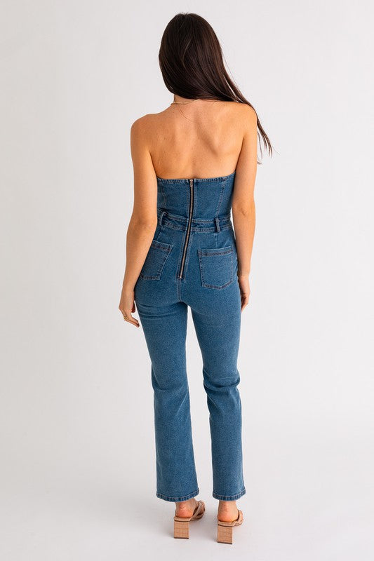 Got to Have it Tube Denim Jumpsuit