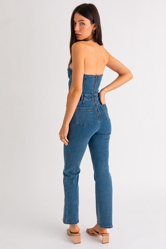 Got to Have it Tube Denim Jumpsuit