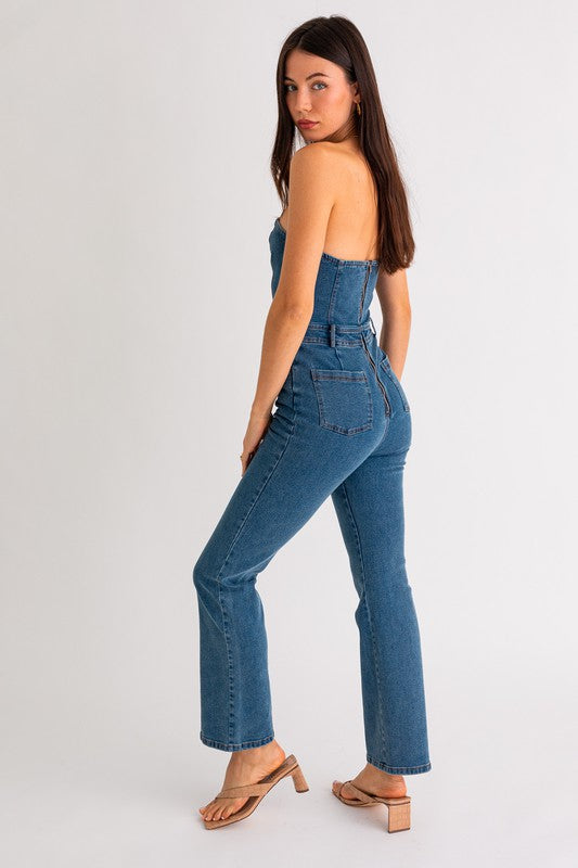 Got to Have it Tube Denim Jumpsuit