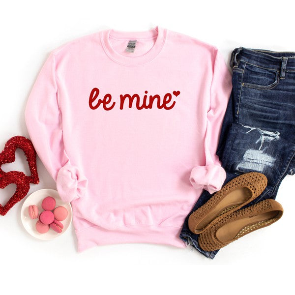 Be Mine Cursive Heart Graphic Sweatshirt