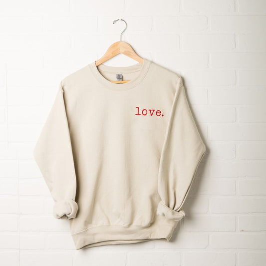 Embroidered Love Typewriter Graphic Sweatshirt