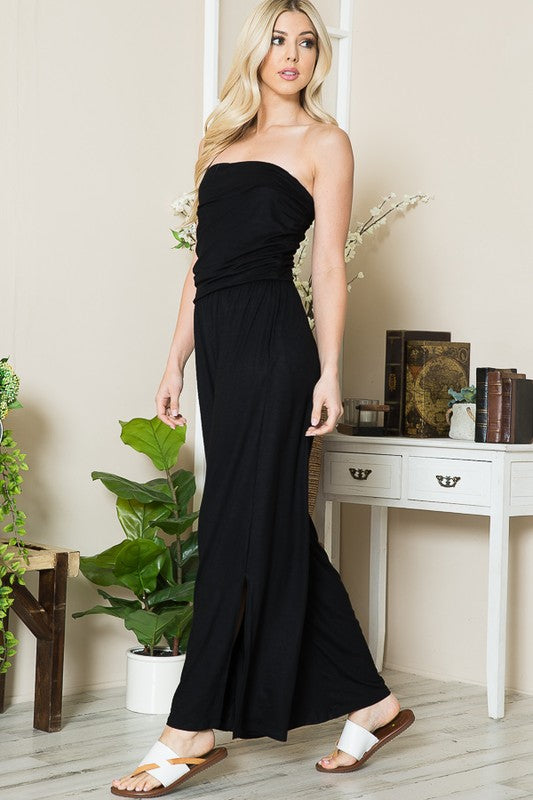 Shanti Wide Leg Jumpsuit with Side Pockets