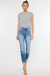 Jamie High Rise Fray Hem Ankle Skinny Jeans
