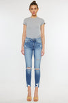 Jamie High Rise Fray Hem Ankle Skinny Jeans