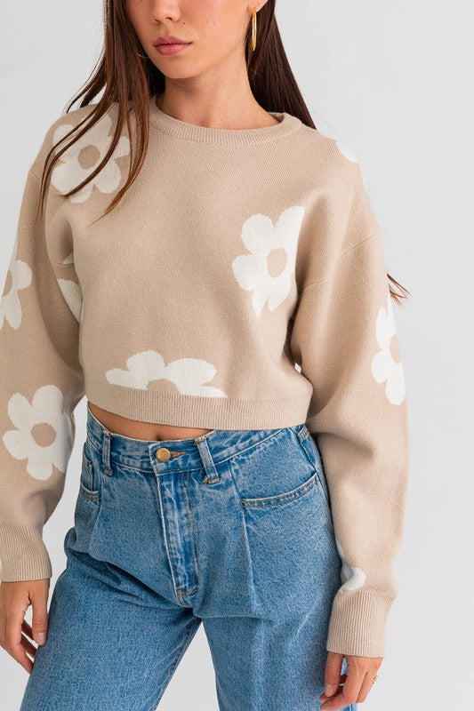 Daisy Long Crop Sweater