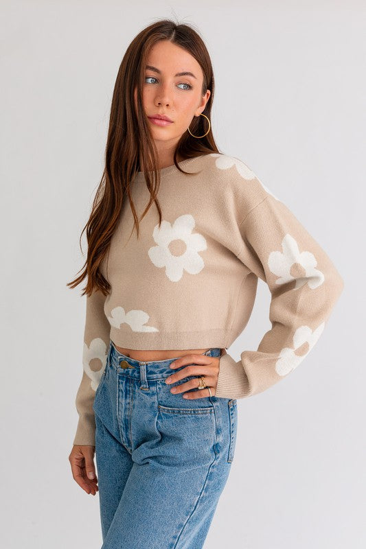 Daisy Long Crop Sweater