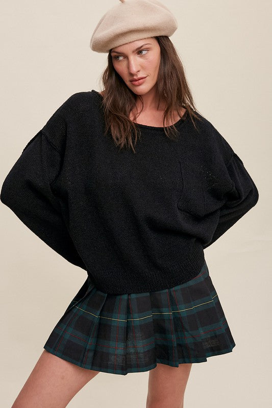 Austin Light Weight Crop Pullover Knit Sweater