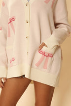 All over bow knit cardigan