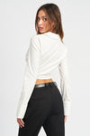 Nadia Deep V Cropped Long Sleeve