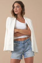 Juliet High Rise Side Slit Denim Shorts