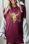 Floral Bull Western Graphic Tee